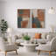 Art abstrait de formes brunes et grises, images de salon, impression sur toile encadrée, 2 pièces-128131670-128131668