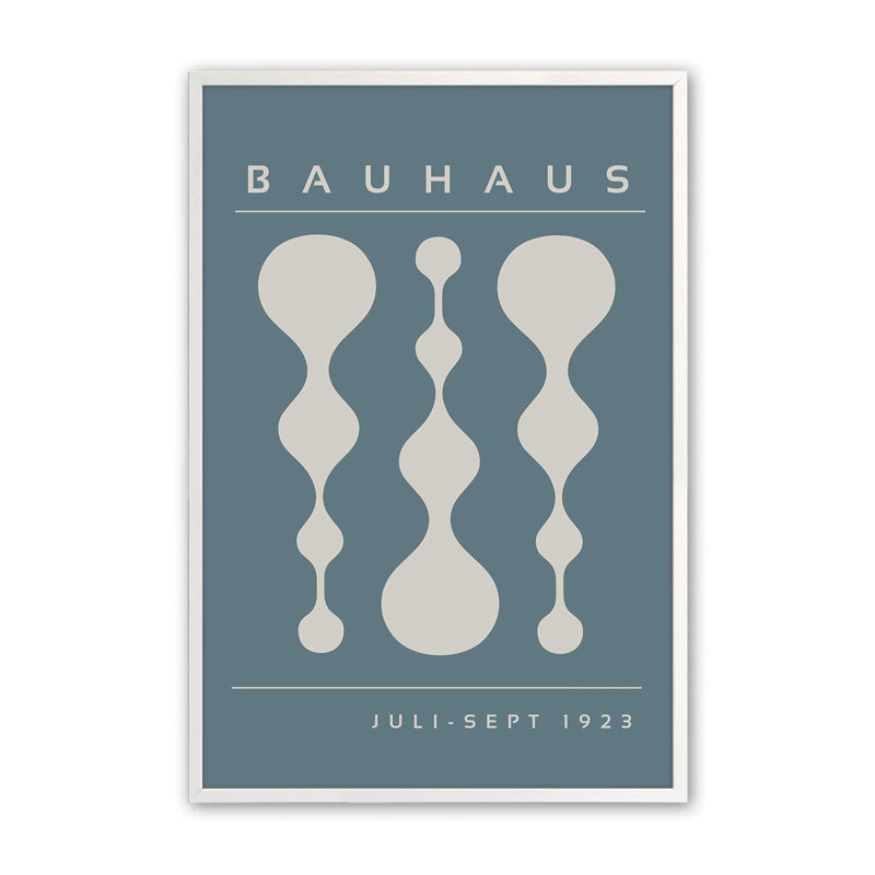 Strom Blue Retro Bauhaus, affiche II, Blanc opaque, H 11 po x l 9 po