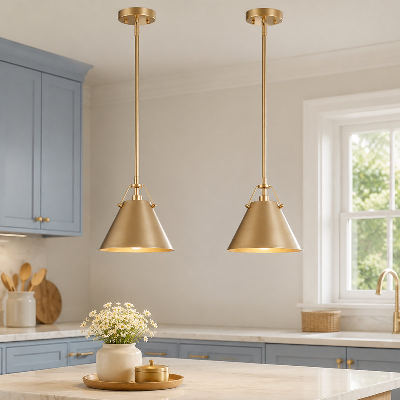 Rijja 1 - Light Small Kitchen Island Pendant, Gold