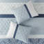 Queen 8 Bedding Ensemble - And Printed In Blue White Comforter 8 Pieces With Euro Shams