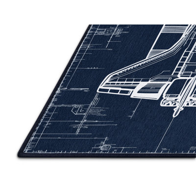 Machine Washable Space Gray Area Rug