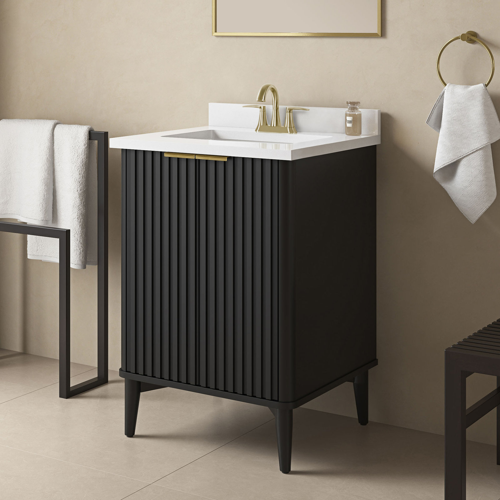 Gabi 24" Single Bathroom Vanity, Onyx Black
