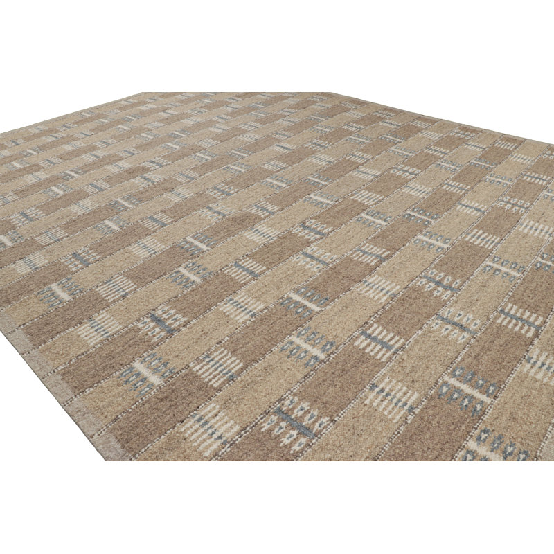 Scandinavian Wool Geometric Area Rug, Rectangle 10' x 14'