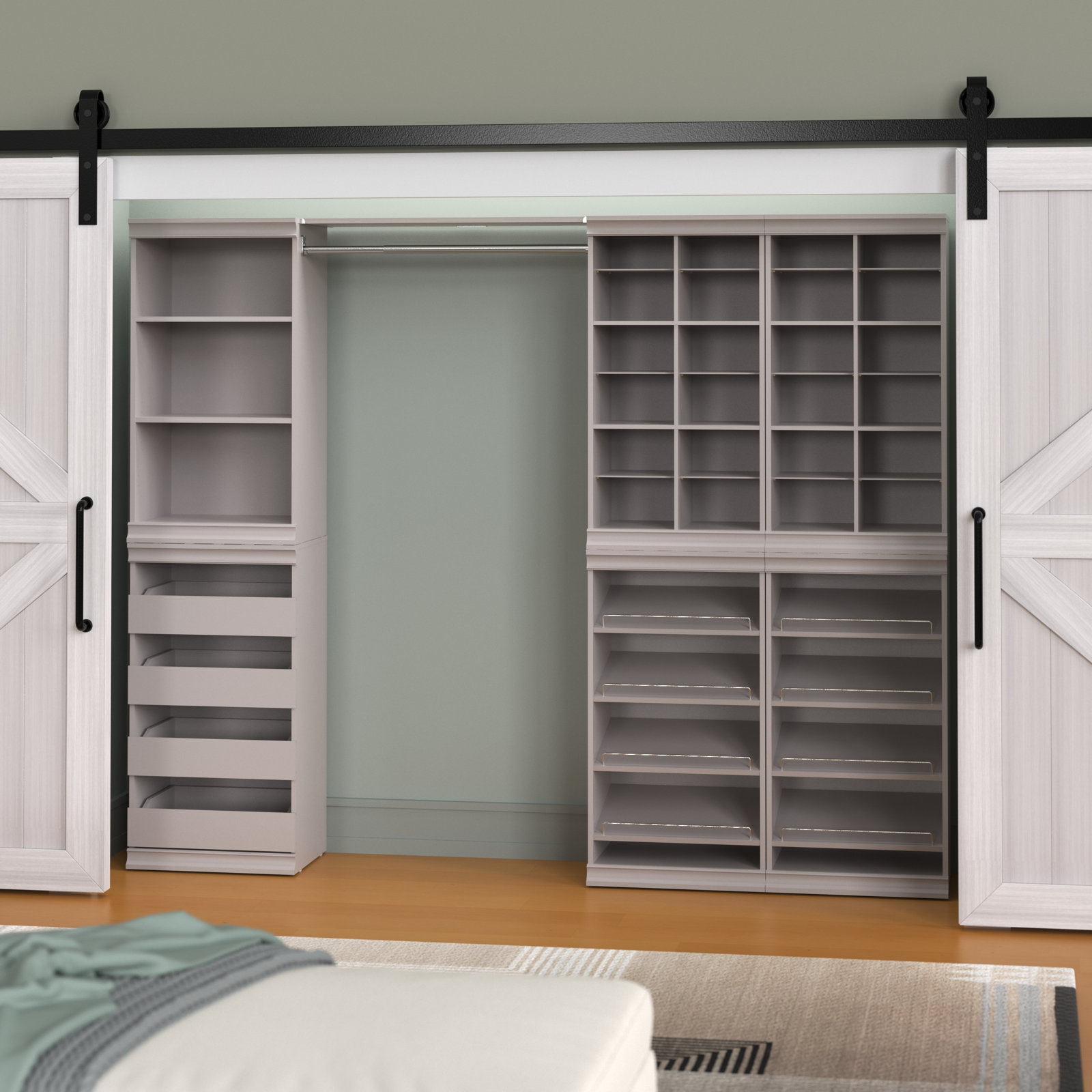 Modular Storage Closet System Starter Kit, Taupe