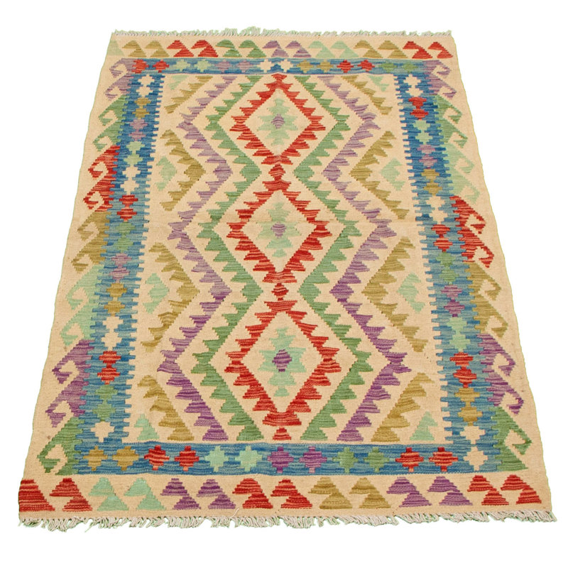 Tapis décoratif en laine noué à la main de conception unique 3 pi 5 po x 6 pi 10 po noué à la main New Age