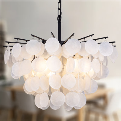 Lustre coquillage moderne 6 lumières Capiz
