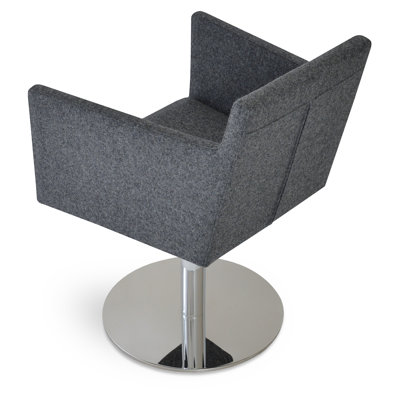 Harput Wool Solid Back Arm Chair