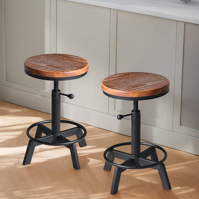 Altimari Swivel Adjustable Height Counter Stool with Metal Frame