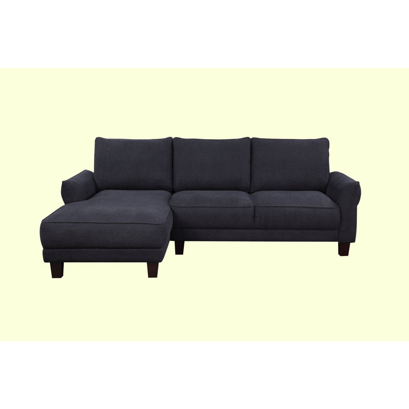 Canapé modulaire 96 po avec méridienne Lingeswaran, Polyester noir