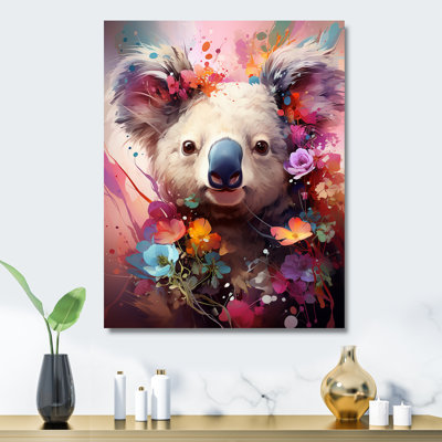 Fleurs colorées, art mural Koala