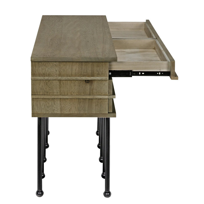 Oliver 60'' W Solid Wood Console Table, Washed Walnut