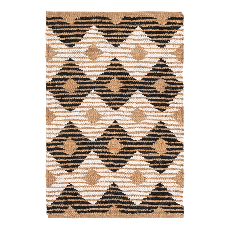 Bonnie-Mae Cotton Geometric Indoor Rug, Rectangle 4'1" x 6'1"