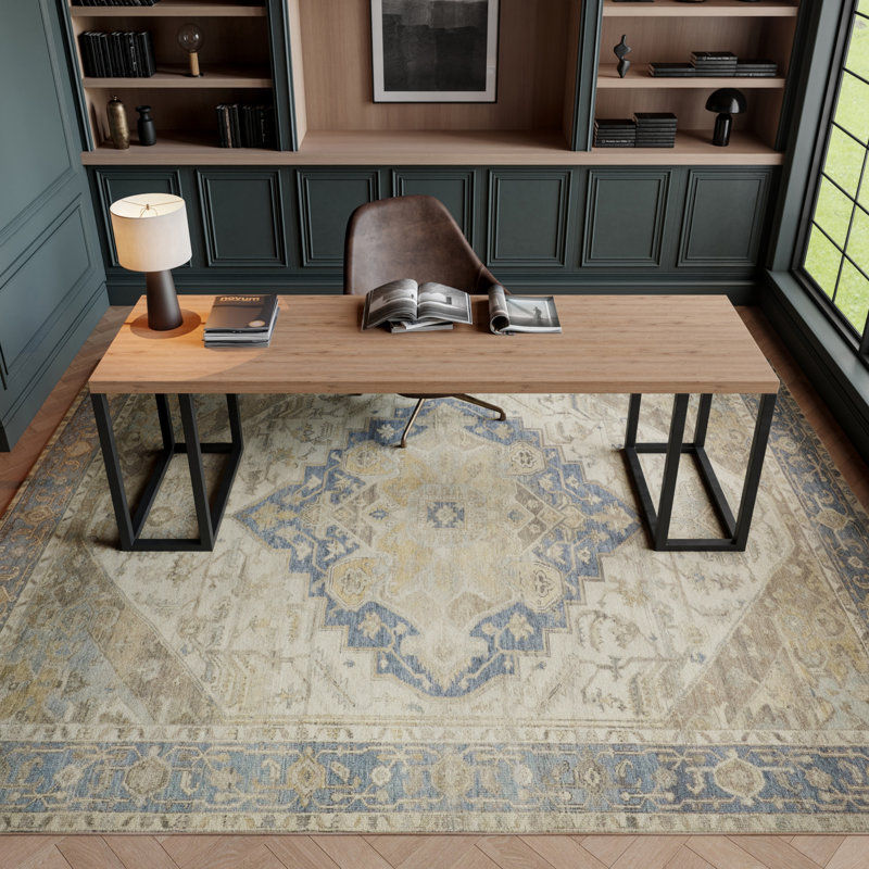 Herkimer Machine Washable Vintage Area Rug, Rectangle 9' x 12'