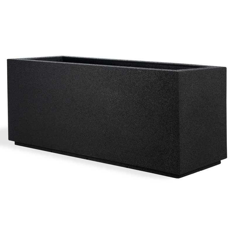 Milan Tall Polymer Box, Black Granite, 19" H x 46" W x 17" D