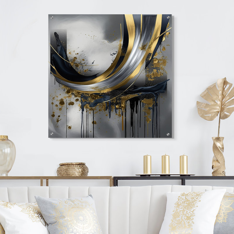 Geier - Décoration murale abstraite acrylique en marbre, H 16 po x l 16 po