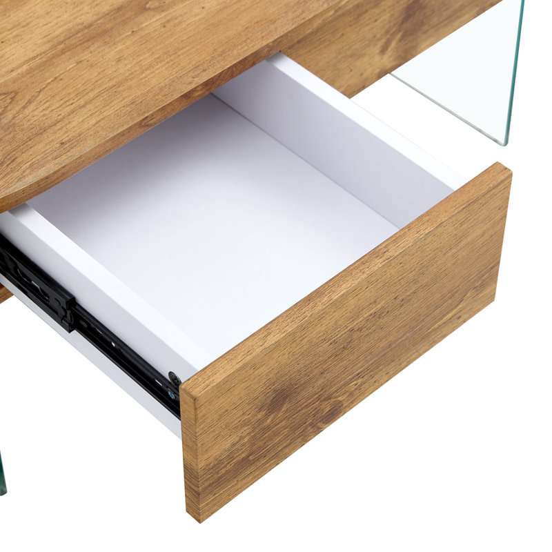 Coffee Table With Double Drawers (Wood)