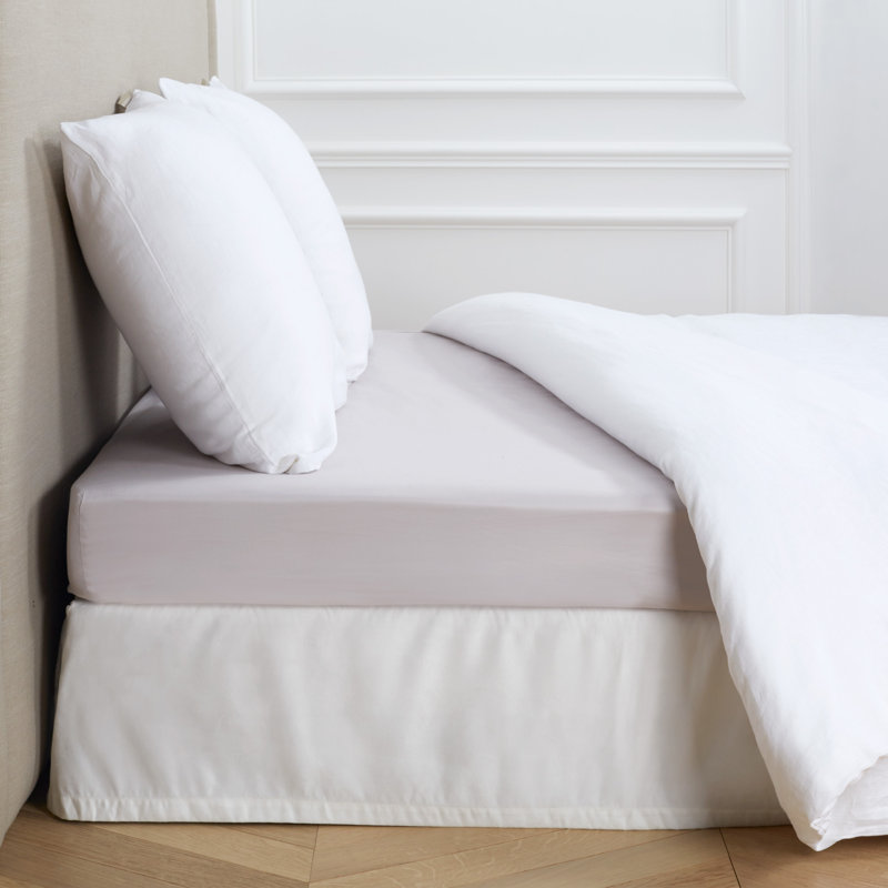 Aurore 100% Cotton Fitted Sheet, Light Beige, Emperor (7')