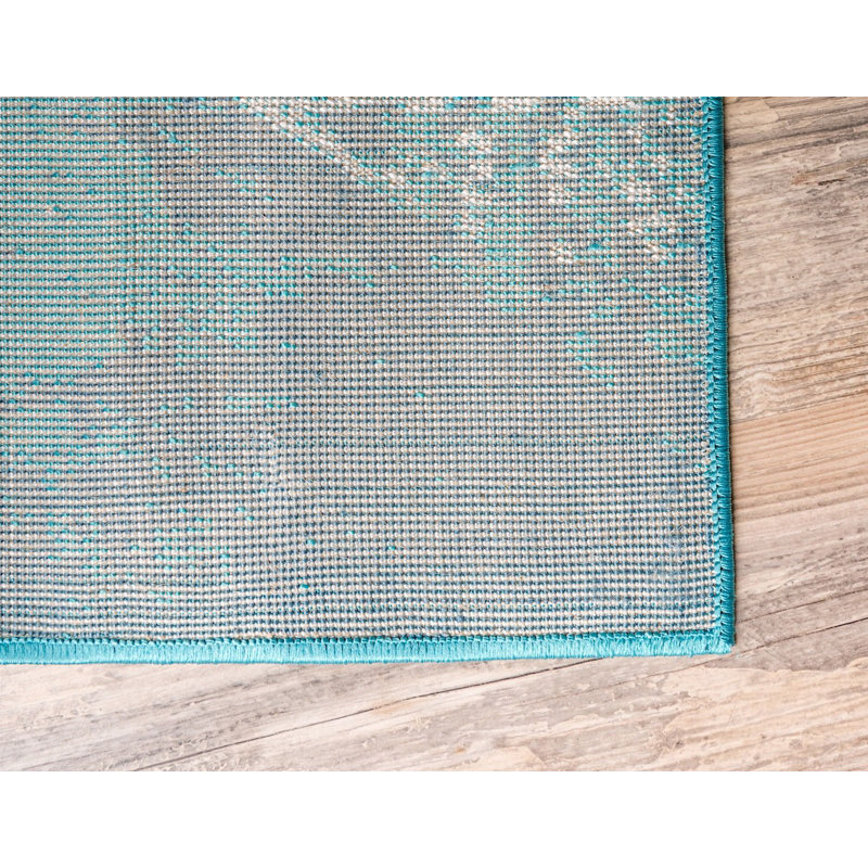 Tapis oriental bleu Ahron, Tapis de couloir 2 pi x 13 pi