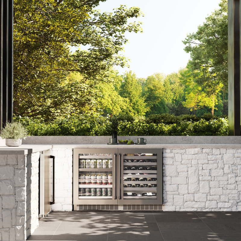 23.88 44 Bottle Wine Refrigerator, Black/Silver