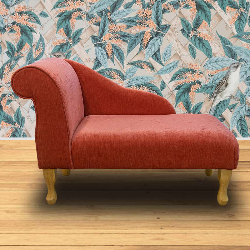 Upholstered Chaise Lounge, Orange