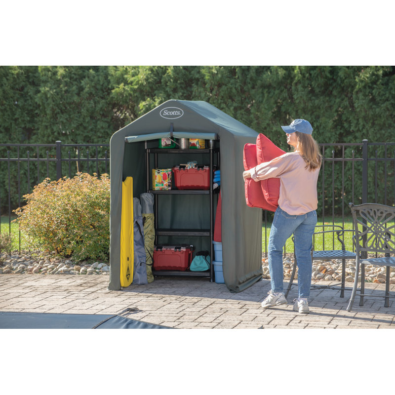 Scotts 4' x 4' x 6' Green Portable Garden Storage Shed Kit