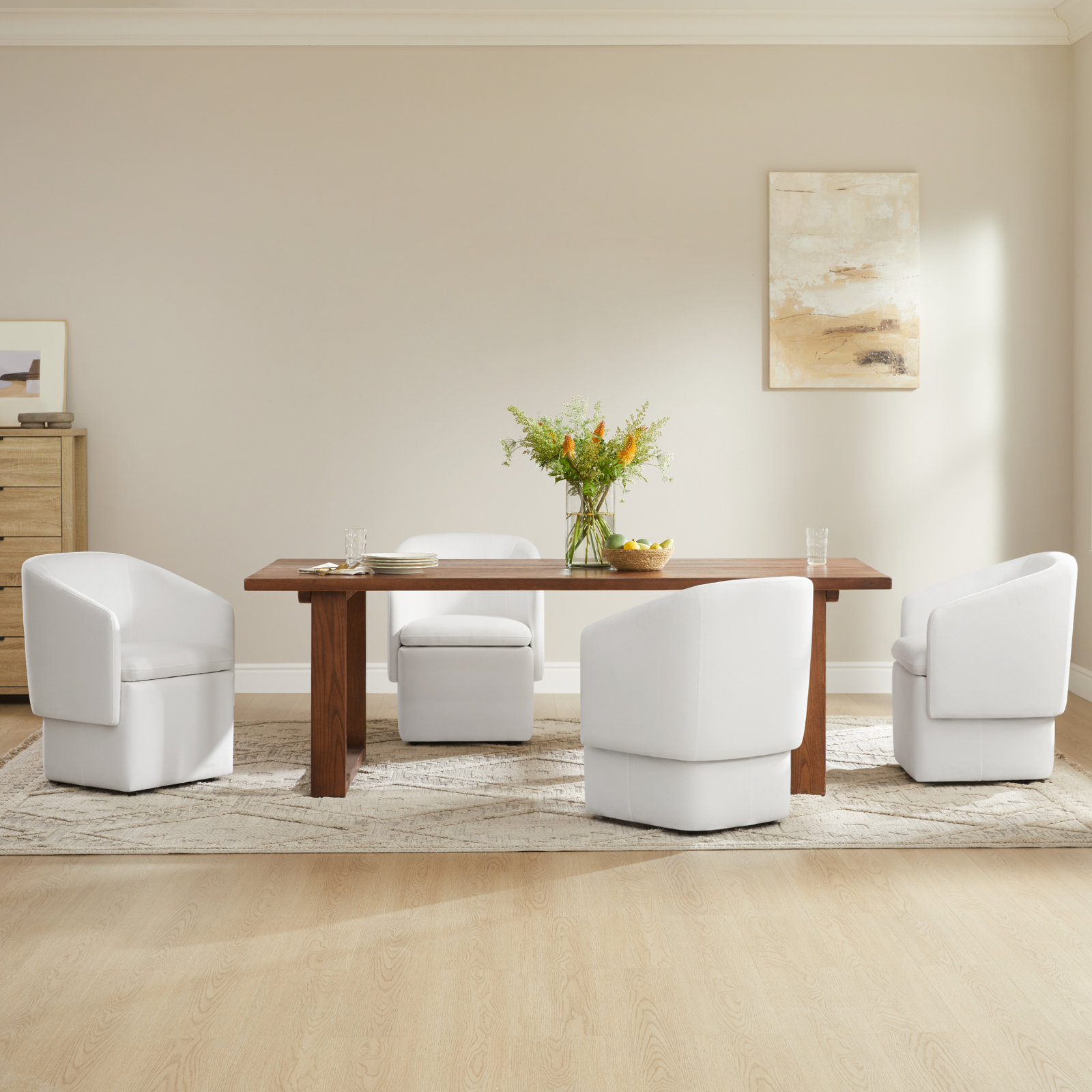 Temara Dining Armchair, Prestige Pearl Tweed