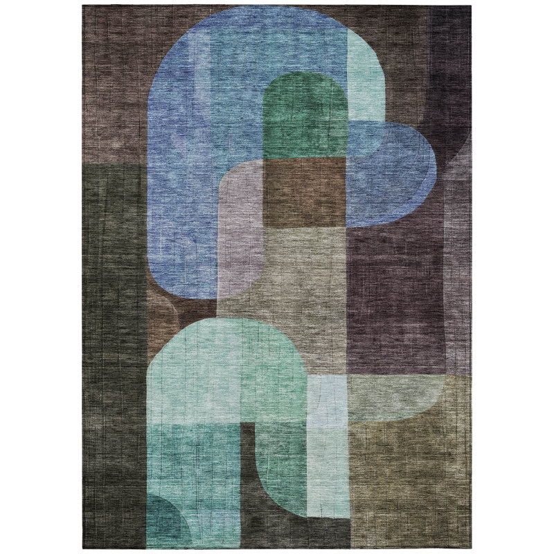 Tapis intérieur / extérieur brun Milo , 10 pi x 14 pi