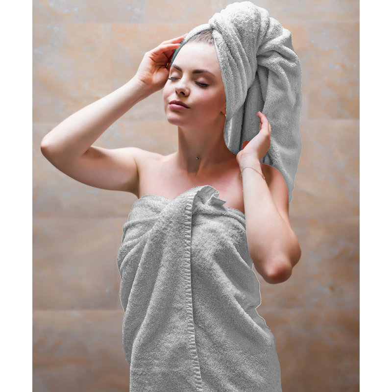 Maryori Cotton Bath Towels 70x140, Grey