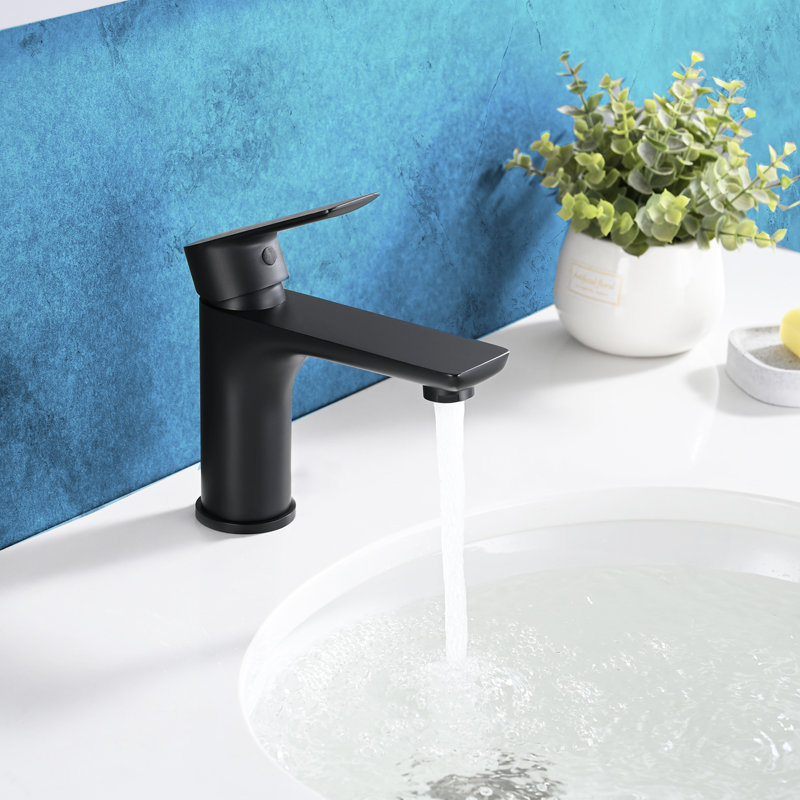 Single Hold Lavatory Basin Sink Faucet, Matte Black