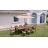 Rectangular Outdoor Dining Table with Umbrella Hole and Aluminum Frame-571346888-603164266