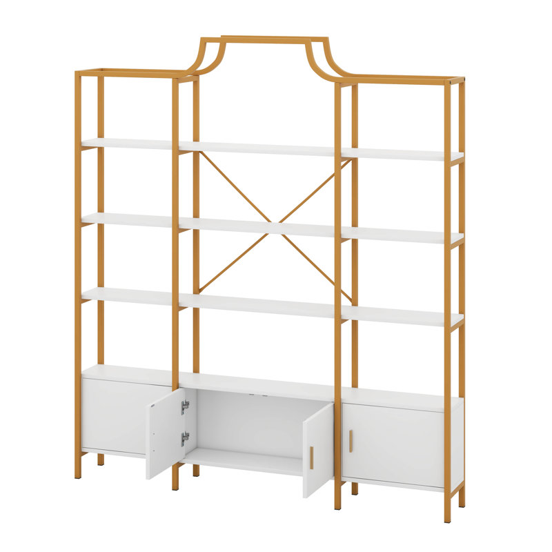 4-Tier Bookcase With Storage Cabinet Shelf