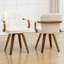 Chaises de salle à manger pivotantes Mid-Century rembourrées en cuir avec accoudoirs-686434594