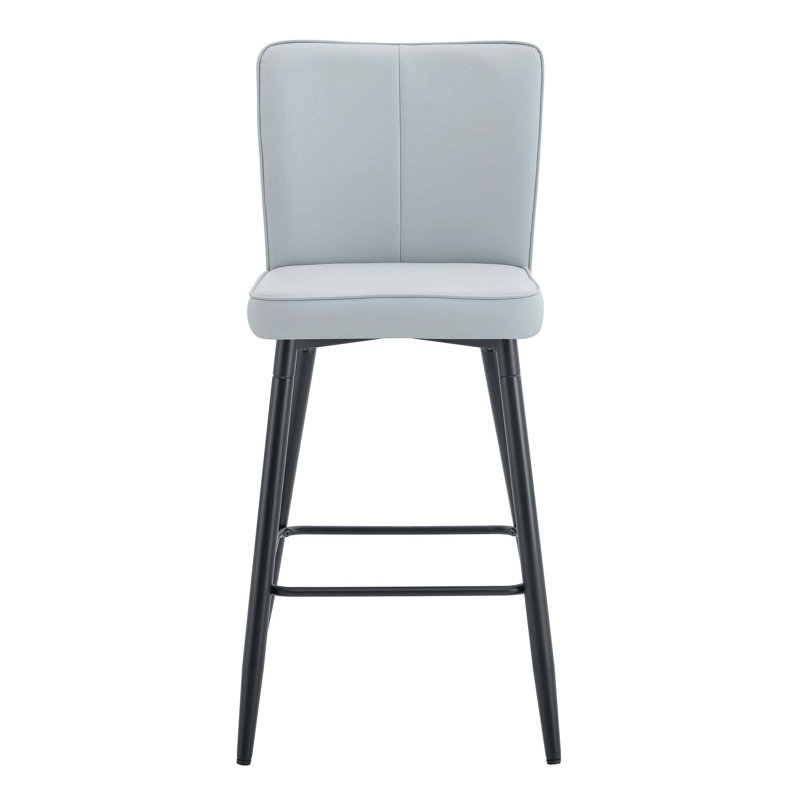 Ensemble de chaises de bar modernes - deux pièces, le dossier a une conception verticale et lisse avec des pieds en métal argenté, convenant pour les bars, les salons, les bars et autres espaces