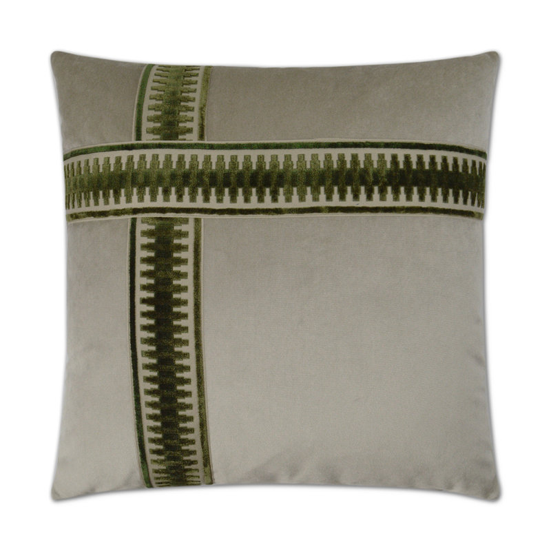 Antibes II Striped and Geometric Square Pillow Cover & Insert, Emerald