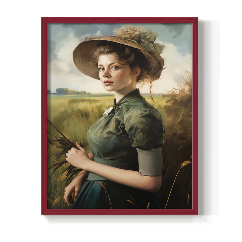 Reproduction encadrée WOMEN Series CM XXII - bois massif, H 15 po x l 12 po, Rouge