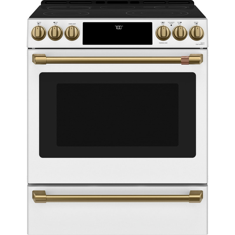 Front Control Electric Range Handle Kit, Brushed Brass