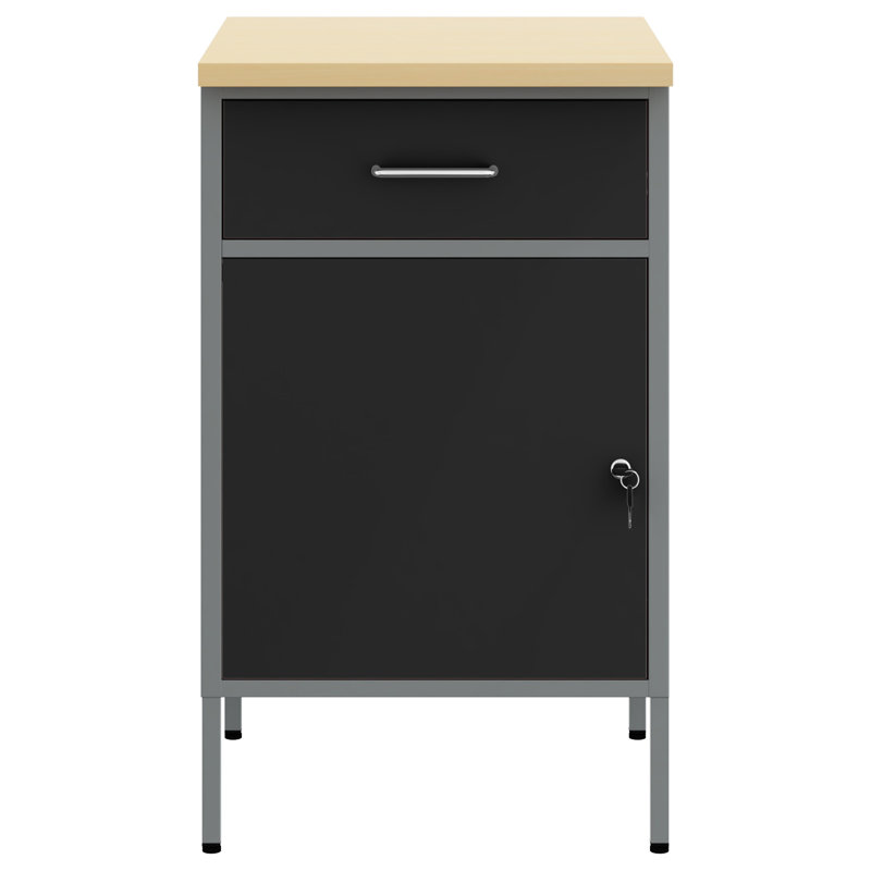 Work Bench with Drawer with Lock, Black