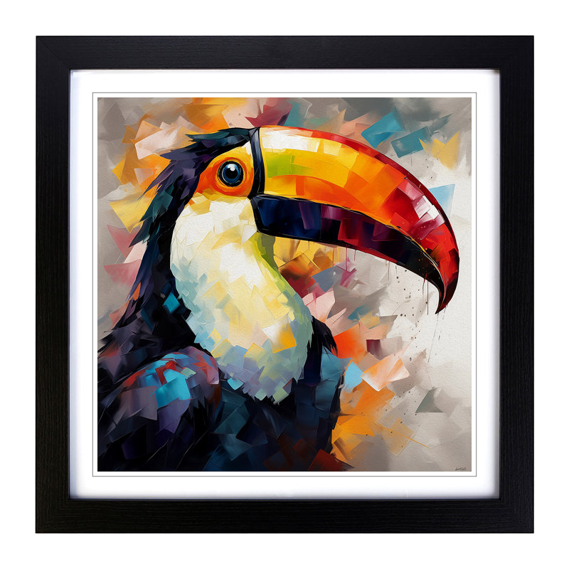 Toucan Abstract Art No.1 - Framed Print, Black