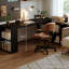 Bureau rectangulaire en bois massif noir-352226944-352226946