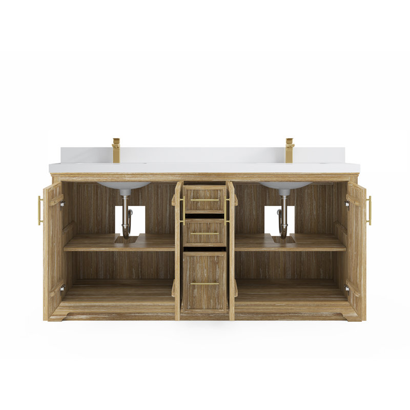 Ensemble de meuble-lavabo double 72 po Enrichetta, Blanc