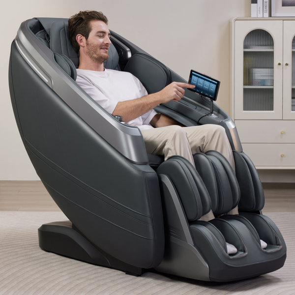 iBooMas Faux Leather Heated Massage Chair with Ottoman | Wayfair