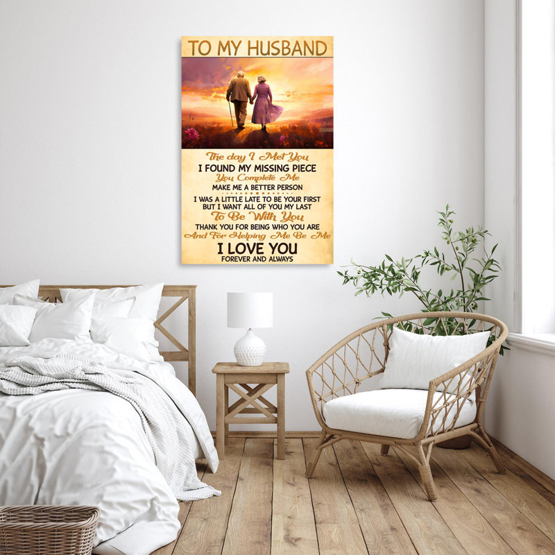 " To My Husband ", 20" H x 16" W x 1.25" D