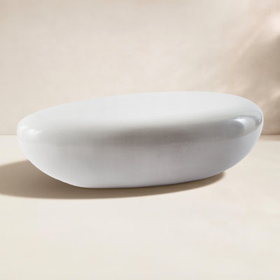 River Stone Solid Coffee Table Gel Coat White