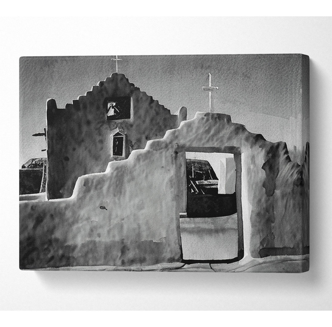 Ansel Adams Kirche in Taos Pueblo New Mexico 2 - Kunstdrucke auf Leinwand