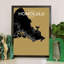 Honolulu City Map - No Frame Print-428932591