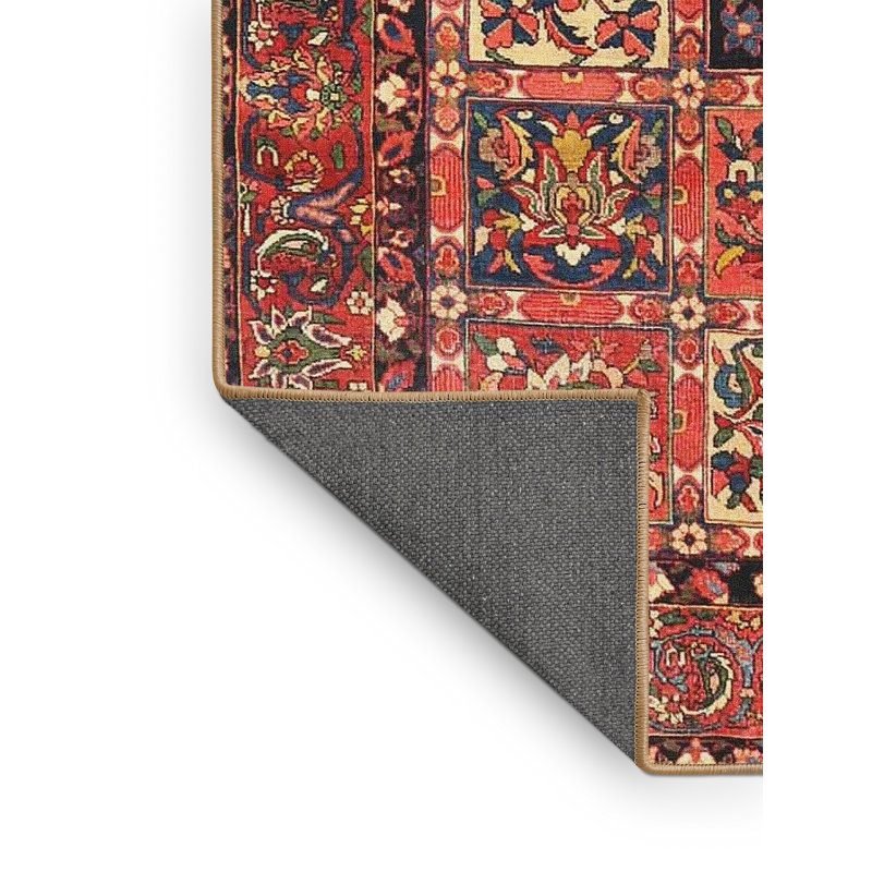 Tapis traditionnel rouge / brun / beige, Rectangle 4 pi x 6 pi