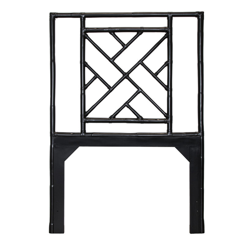 Cowden Geometric Rattan Headboard, Twin, Black