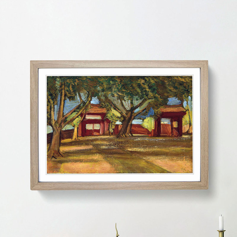 Tainan Seibyo by Fujishima Takeji - Picture Frame Painting Print, Oak Framed, 48cm H x 65cm W x 2cm D
