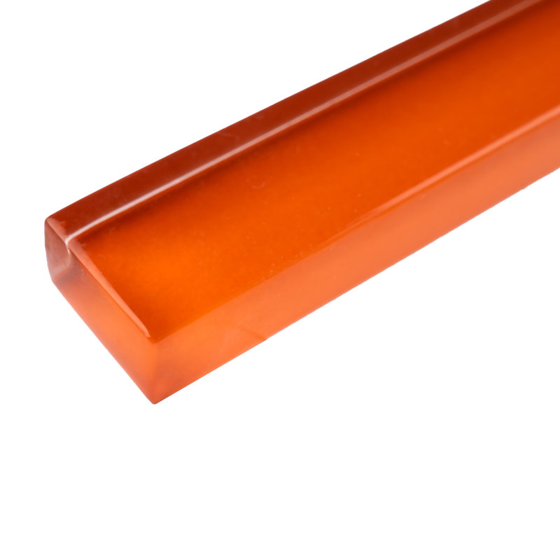 Carrelage en verre 12 "x 0,5", Orange feu