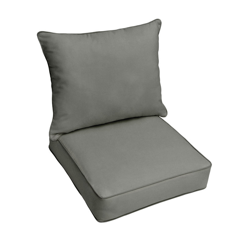 Sunbrella Outdoor  Corded Deep Seating Pillow and Cushion Set, 30" W x 27" D, Sunbrella - Canvas Charcoal